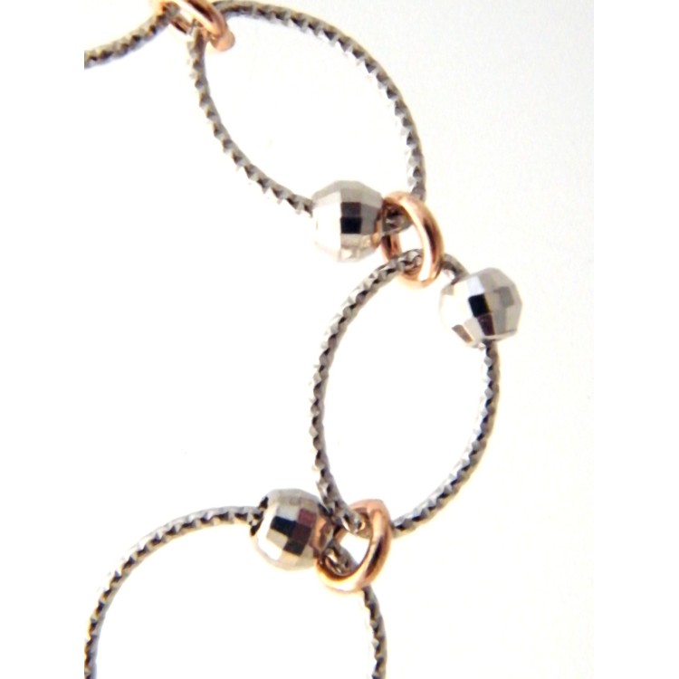 RMB|Bracciale argento 925 rodiato e placcato oro con cerchi e ellissi satinati