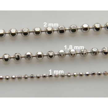 RMB|collana argento 925 palline 1mm piccole diamantate varie lunghezze sfere