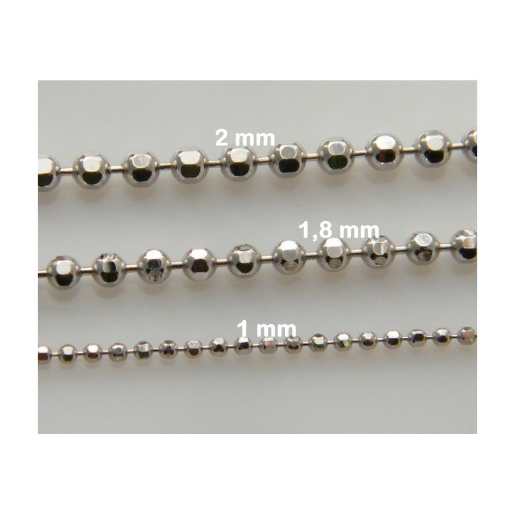 RMB|925 silver necklace with small 1mm diamond balls of various lengths