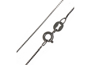 RMB|Collana argento 925 veneziana catenina diamantata rodiata mod. spessore 0,6mm ND12