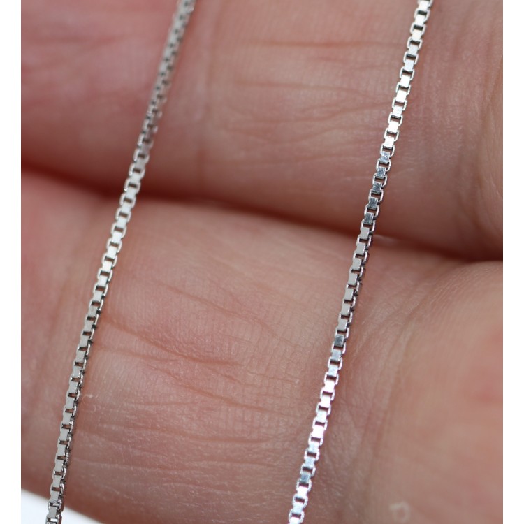 RMB|Venetian 925 silver necklace, rhodium-plated diamond chain, thickness 0.8mm ND15