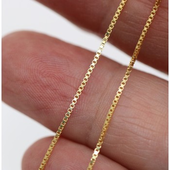 RMB|Collana argento 925 catenina veneziana diamantata placcata oro giallo spessore 0,8mm ND15