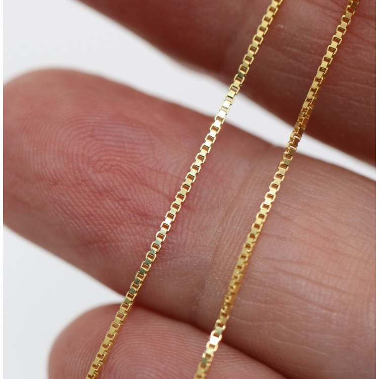 RMB|Collana argento 925 catenina veneziana diamantata placcata oro giallo spessore 0,8mm ND15