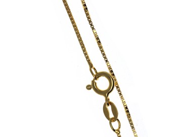 RMB|Collana argento 925 catenina veneziana diamantata placcata oro giallo spessore 0,8mm ND15