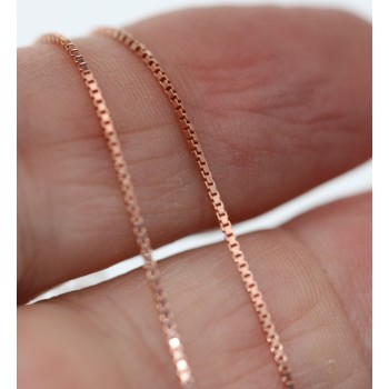 RMB|Collana argento 925 veneziana catenina diamantata placcata oro rosa spessore 0,8mm ND15