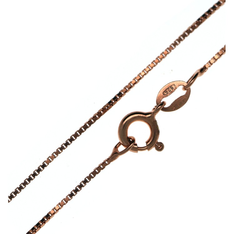 RMB|Venetian 925 silver necklace, rose gold plated diamond chain, thickness 0.8mm ND15