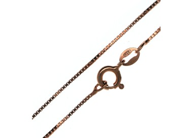 RMB|Collana argento 925 veneziana catenina diamantata placcata oro rosa spessore 0,8mm ND15