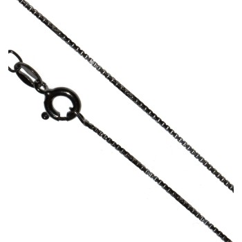 RMB|Collana argento 925 veneziana catenina diamantata rutenio nero spessore 0,8mm ND15