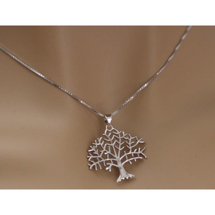 RMB|choker 925 Silver necklace with tree of life family birth pendant