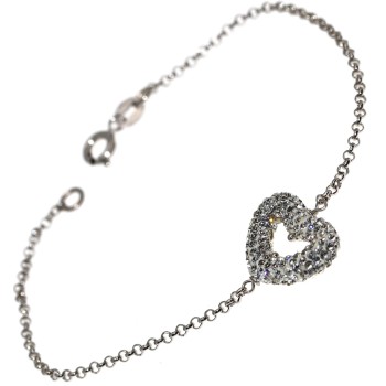 RMB|925 silver heart paved internal and external zircon bracelet for women