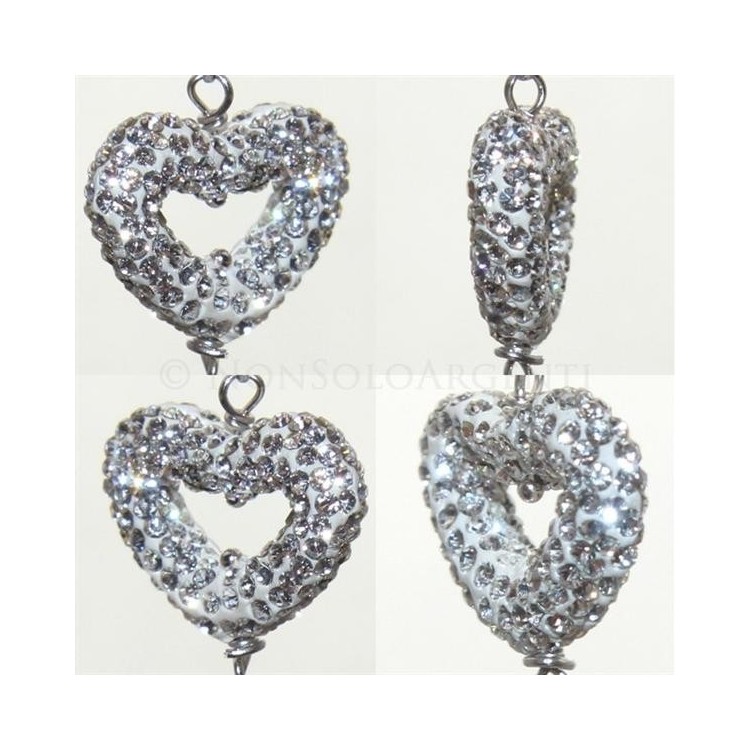 RMB|bracciale argento 925 cuore pave' di zirconi interno esterno per donna