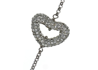 RMB|925 silver heart paved internal and external zircon bracelet for women