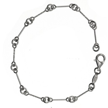 RMB|bracciale argento 925 barrette lisce e diamantate per uomo e donna rodiato rodio
