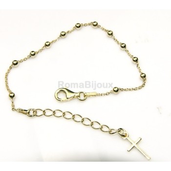 RMB|Bracciale rosario Argento 925 bagno giallo o rodio 16 - 20 cm