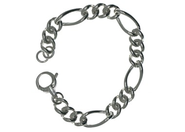 RMB|bracciale argento 925 figaro grumettone donna vuoto polso 17 cm