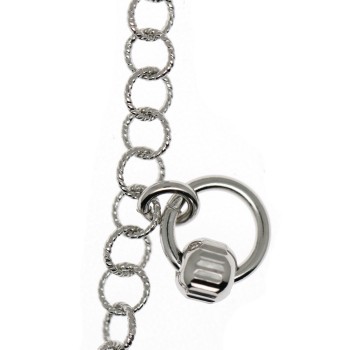 RMB|925 silver bracelet with twisted rolo circles and pendants with diamond barrels