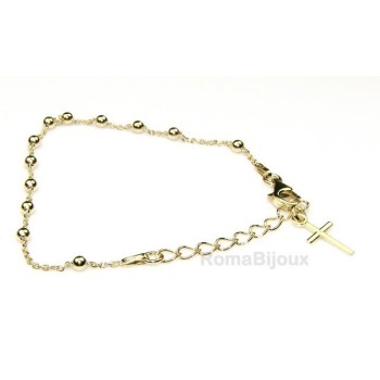 RMB|Bracciale rosario Argento 925 bagno giallo o rodio 16 - 20 cm