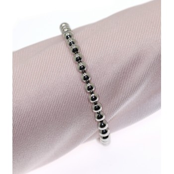 RMB|925 silver ball bracelet, large 5mm solid spheres, wrist 17 cm, woman