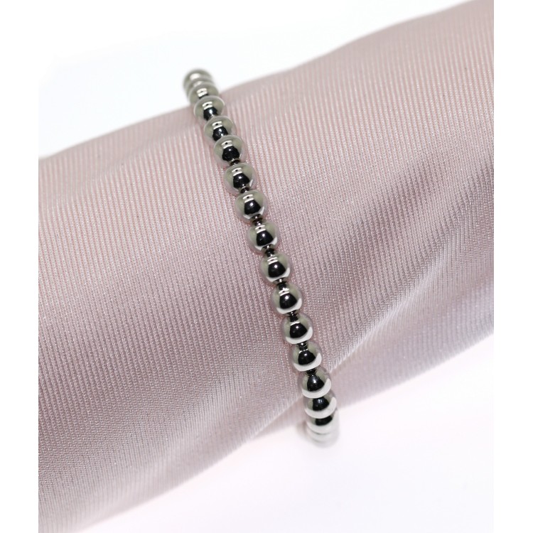 RMB|925 silver ball bracelet, large 5mm solid spheres, wrist 17 cm, woman