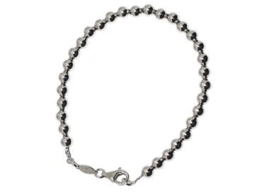 RMB|925 silver ball bracelet, large 5mm solid spheres, wrist 17 cm, woman