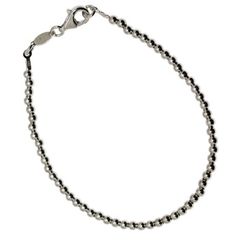 RMB|925 silver ball bracelet 3mm solid spheres various sizes ball anklet