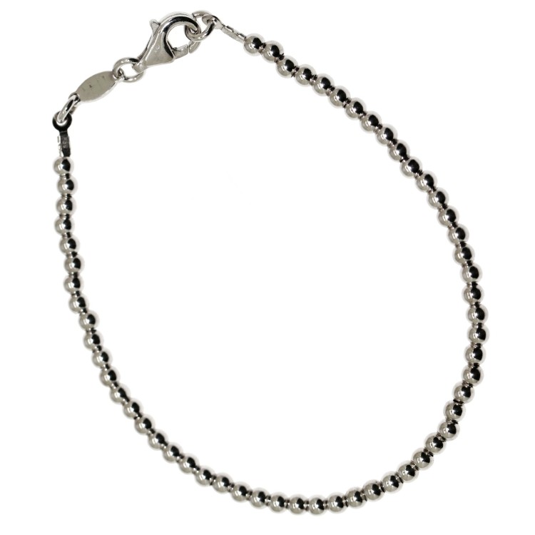 RMB|925 silver ball bracelet 3mm solid spheres various sizes ball anklet