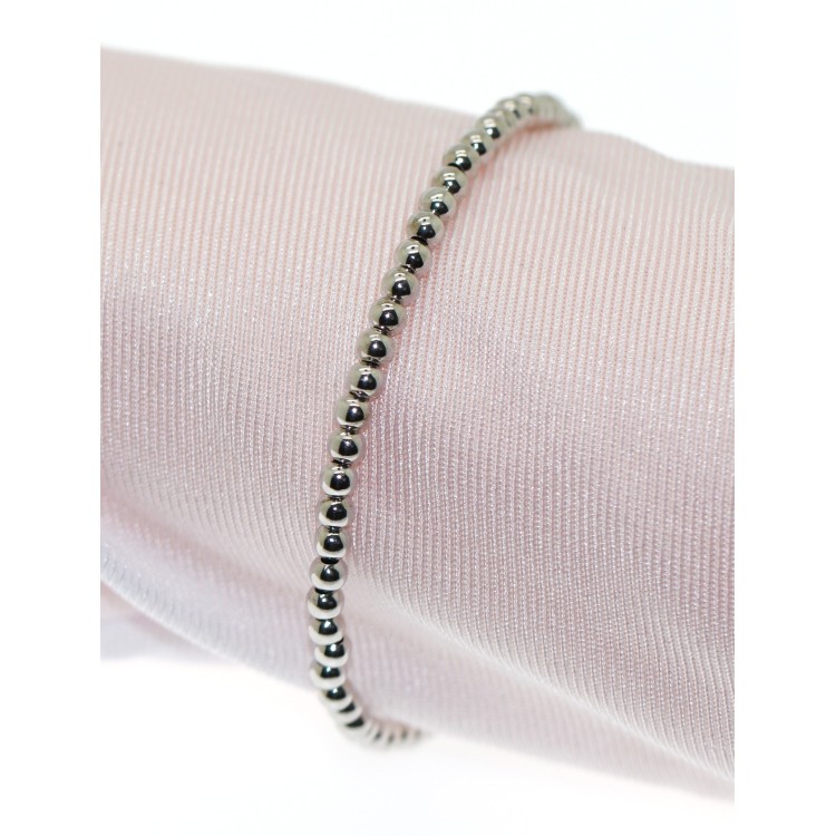 RMB|bracciale argento 925 palline sfere 3mm piene varie misure cavigliera ball