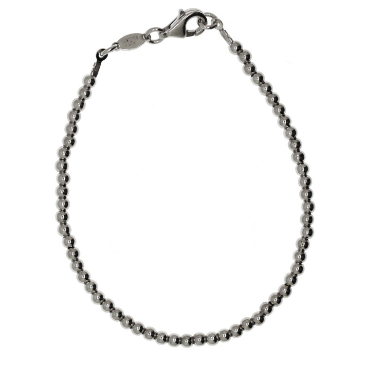 RMB|bracciale argento 925 palline sfere 3mm piene varie misure cavigliera ball
