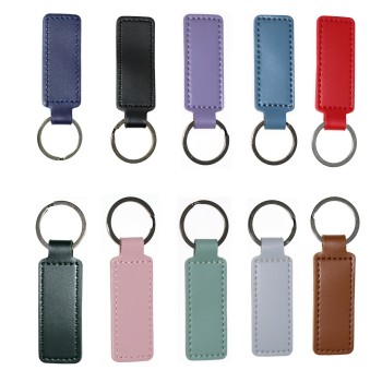 RMB|Vegan polyurethane leather key ring with personalized engraving for men and women