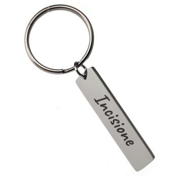 RMB|steel keyring with 40x10 license plate with engraving for men and women RomaBijoux
