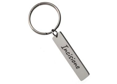 RMB|steel keyring with 40x10 license plate with engraving for men and women RomaBijoux