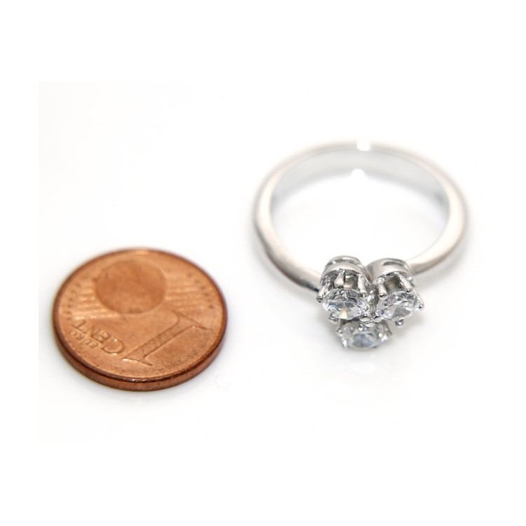 RMB|Anello argento 925 trilogy con 3 Zirconi 4 mm