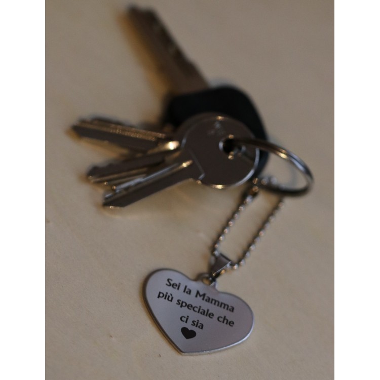 RomaBijoux|necklace, bag pendant, steel heart key ring with personalized writing