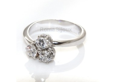 RMB|Trilogy ring: 925 sterling silver plated with 3 Zirconia 4 mm brilliant cut - more sizes
