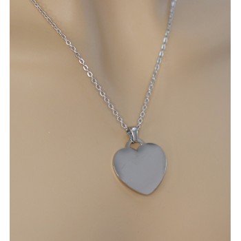 RMB|acciaio cuore collana incisione personalizzata mm25x25 catena 50 cm donna RomaBijoux gioielleria