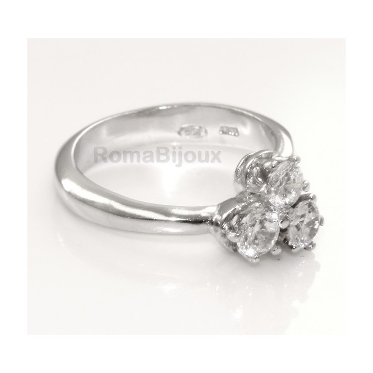 RMB|Anello argento 925 trilogy con 3 Zirconi 4 mm