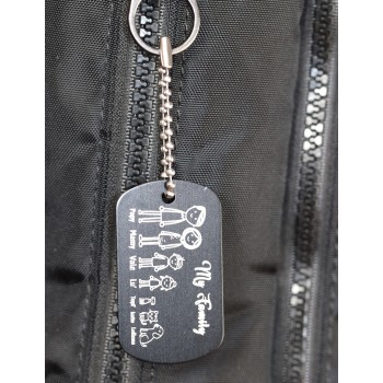 RMB|personalized key ring black family gift mum dad engraving figures names RomaBijoux made in Italy