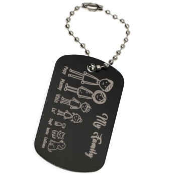 RMB|portachiavi personalizzato nero famiglia regalo mamma papà incisione figure nomi RomaBijoux gioielleria ROMA
