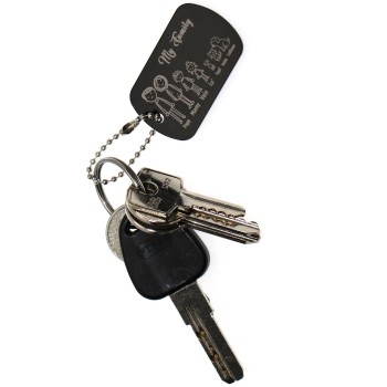 RMB|personalized key ring black family gift mum dad engraving figures names RomaBijoux made in Italy