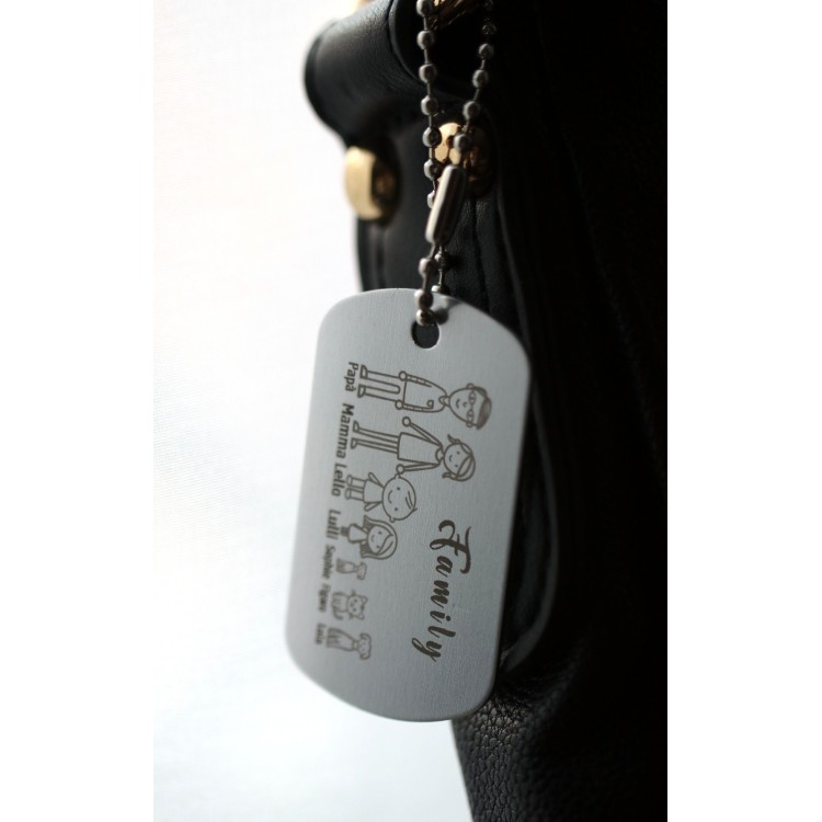 RMB|personalized key ring silver family gift mum dad engraving figures names