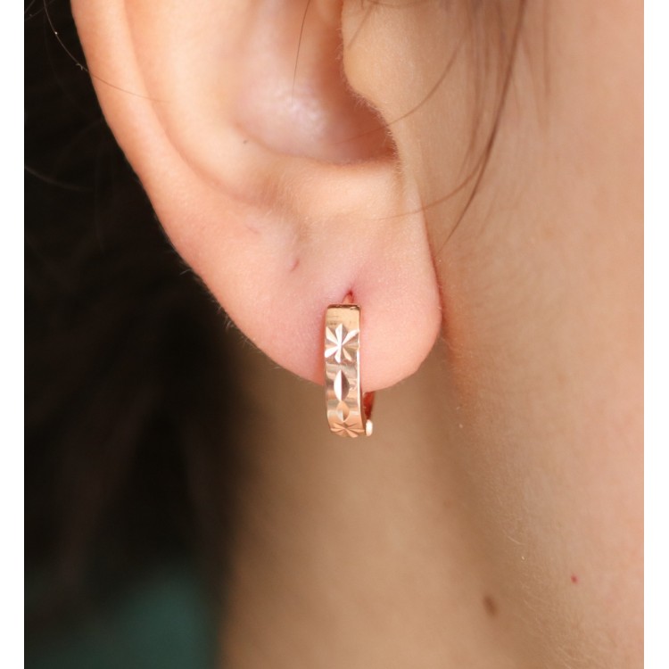 RMB|Single rose gold plated 925 silver earring for men, one mono