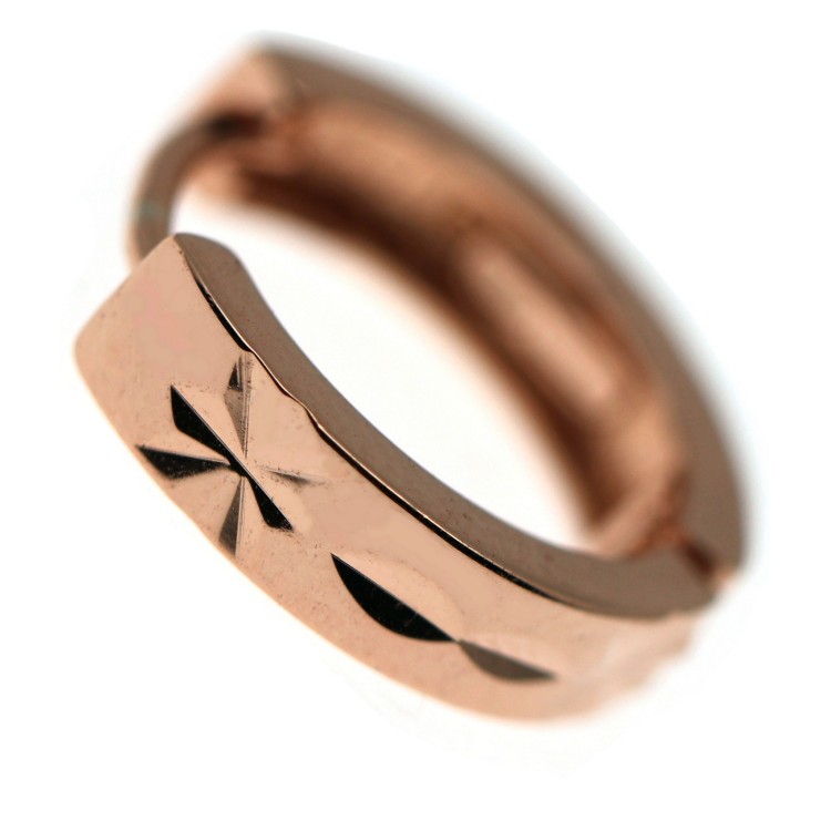 RomaBijoux|orecchino argento 925 singolo placcato oro rosa scattino uomo uno mono