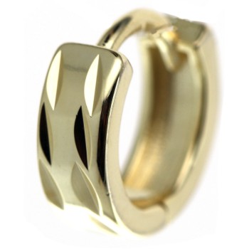 RMB|orecchino singolo argento 925 placcato oro giallo scattino diamantato da uomo RomaBijoux gioielleria ROMA