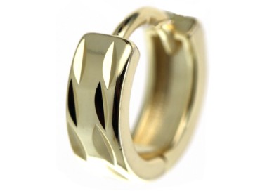 RMB|Single earring in yellow gold plated 925 silver with diamond stud for men RomaBijoux Rome Italy