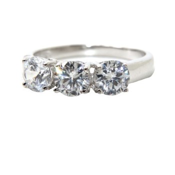 RMB|925 Rhodium: Trilogy with white zirconium 0.5 brilliant cut