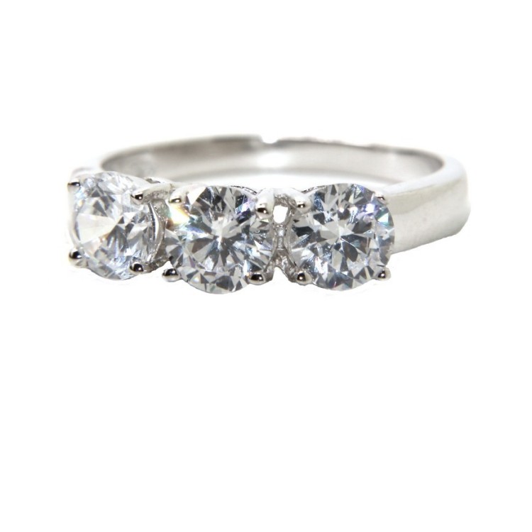 RMB|925 Rhodium: Trilogy with white zirconium 0.5 brilliant cut