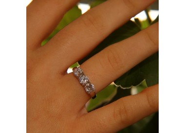 RMB|925 Rhodium: Trilogy with white zirconium 0.5 brilliant cut