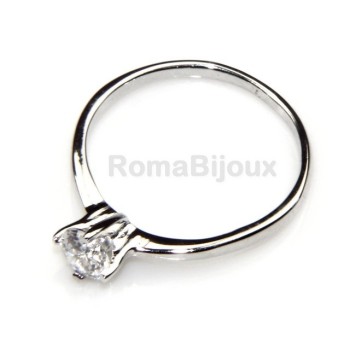 RMB|Silver 925 : Solitaire ring for woman with zircon 5mm brilliant cut 4 jaws