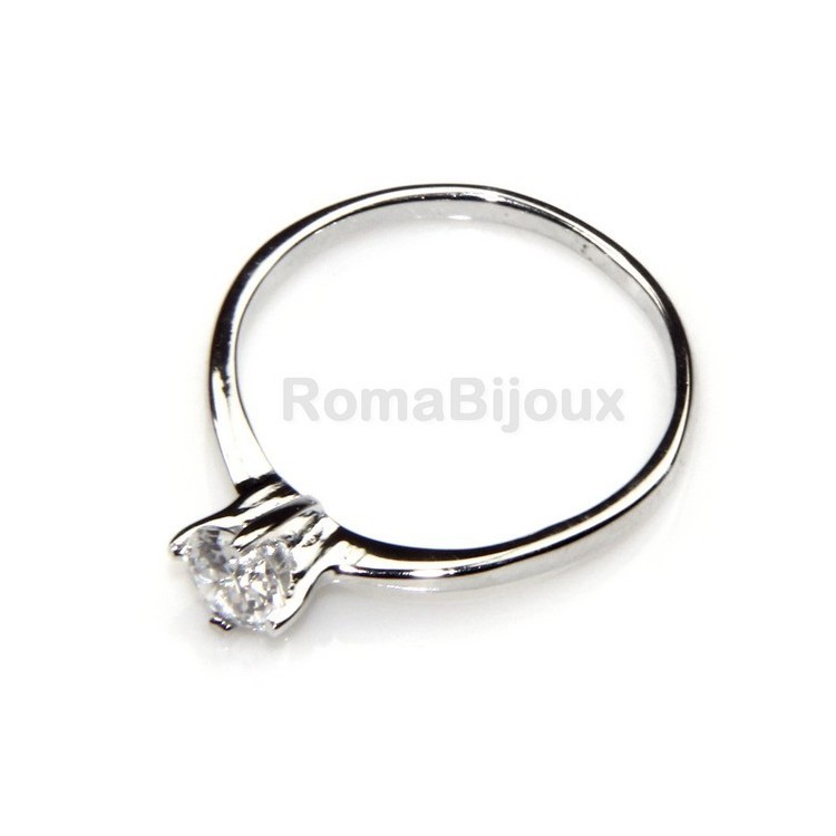 RMB|Silver 925 : Solitaire ring for woman with zircon 5mm brilliant cut 4 jaws