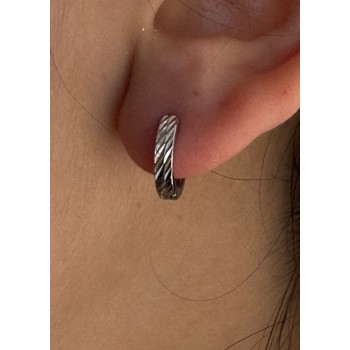 RMB|single earring 925 silver 2 rows diamond snap man woman